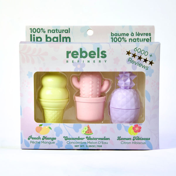 Mixed Lip Balm - Gift Set (Ice Cream/Cactus/Pineapple)