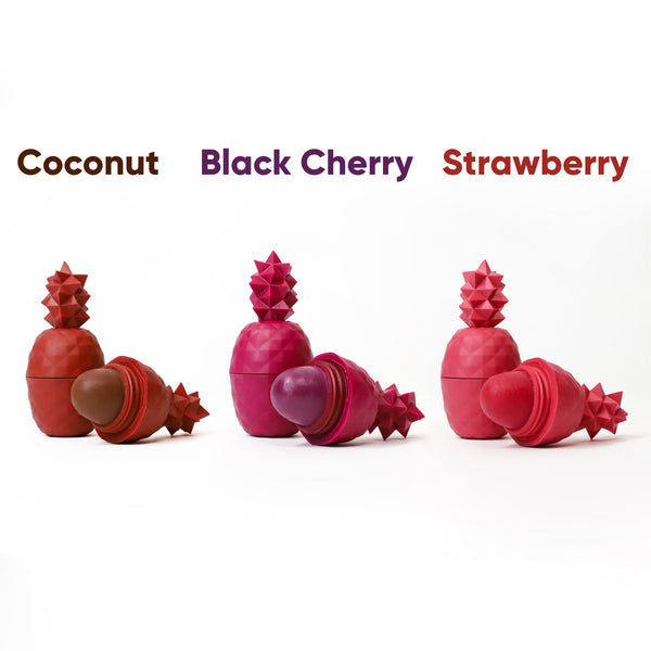Tinted lip balm - 3 pack (Coconut, Black Cherry, Strawberry)