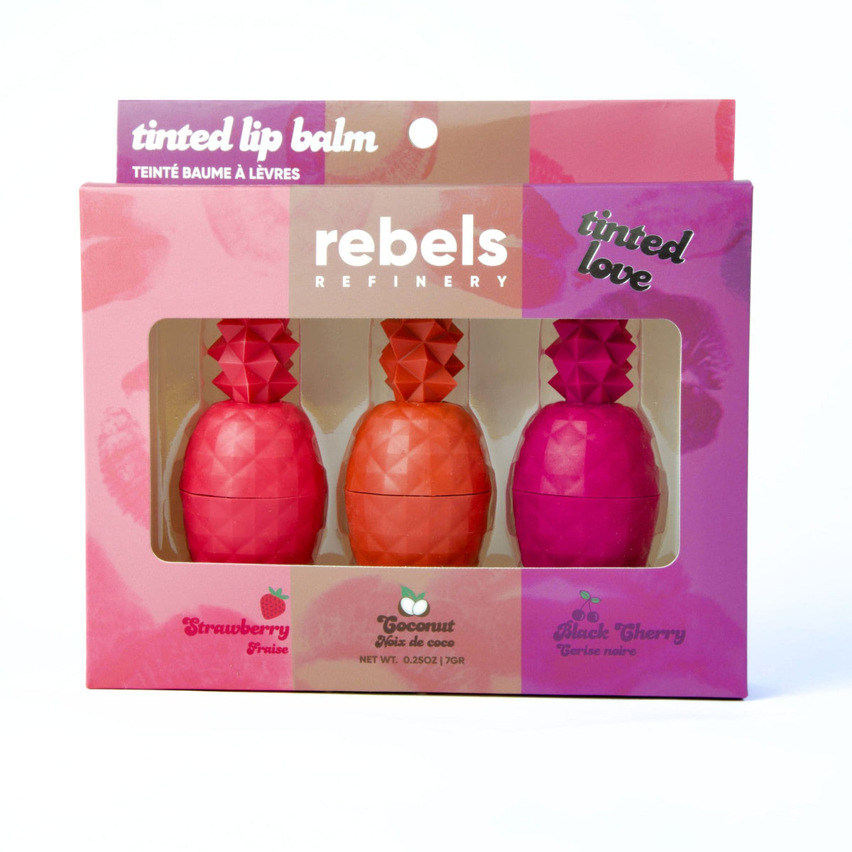 Tinted Lip Balm - Gift Set (Strawberry Red / Coconut Brown / Black Che ...